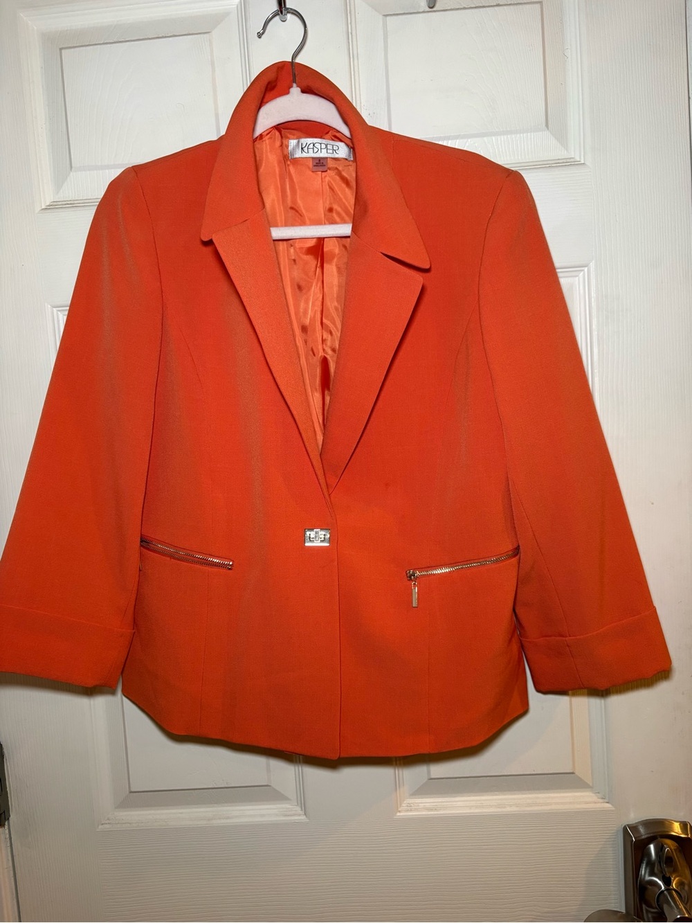 Kasper Women's Orange Blazer Size 8 Like New